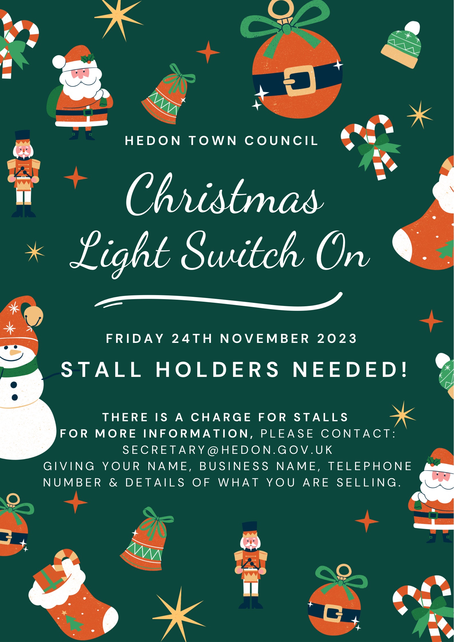 STALL HOLDERS NEEDED