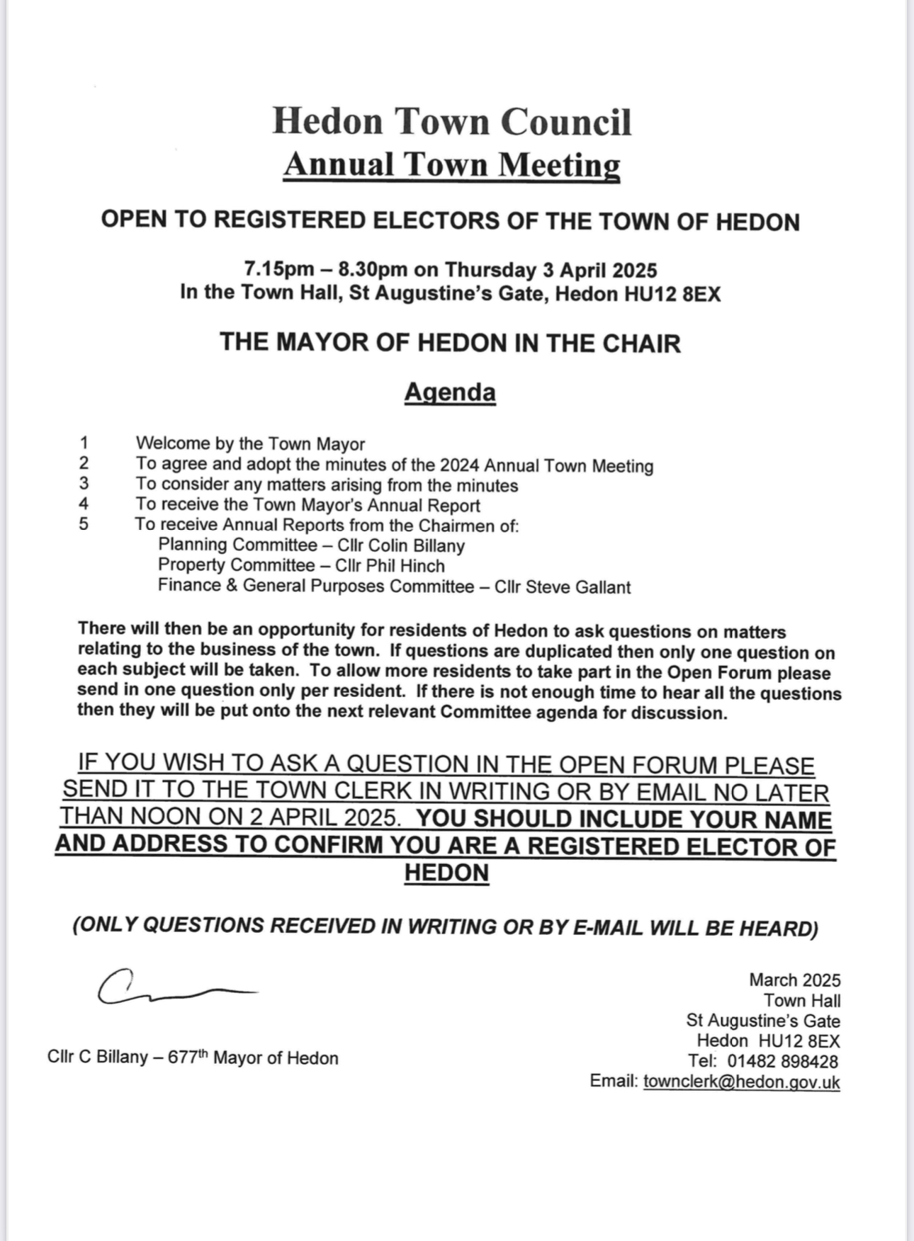ANNUAL TOWN MEETING 