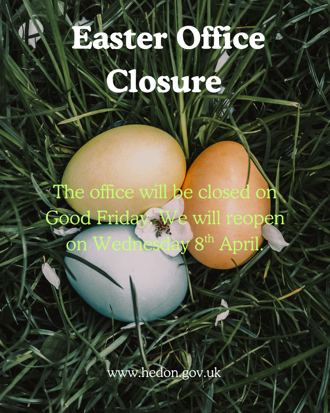 EASTER OFFICE CLOSURE