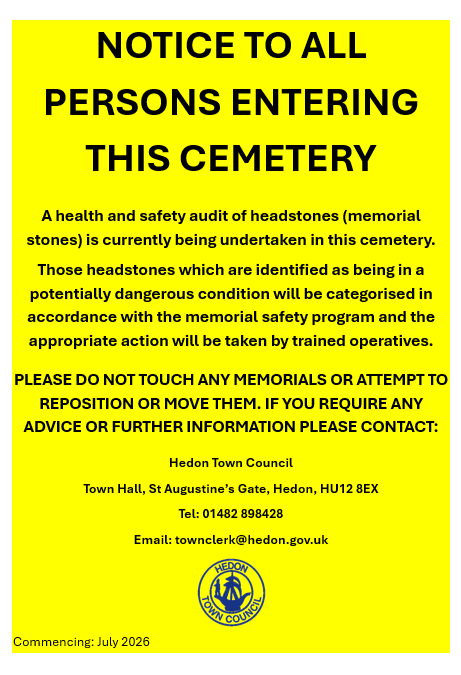 CEMETERY NOTICE